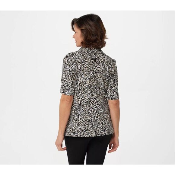 Susan Graver Blazer Women's Large Multi-Color Leopard Print Soft Single Breasted - Picture 14 of 16
